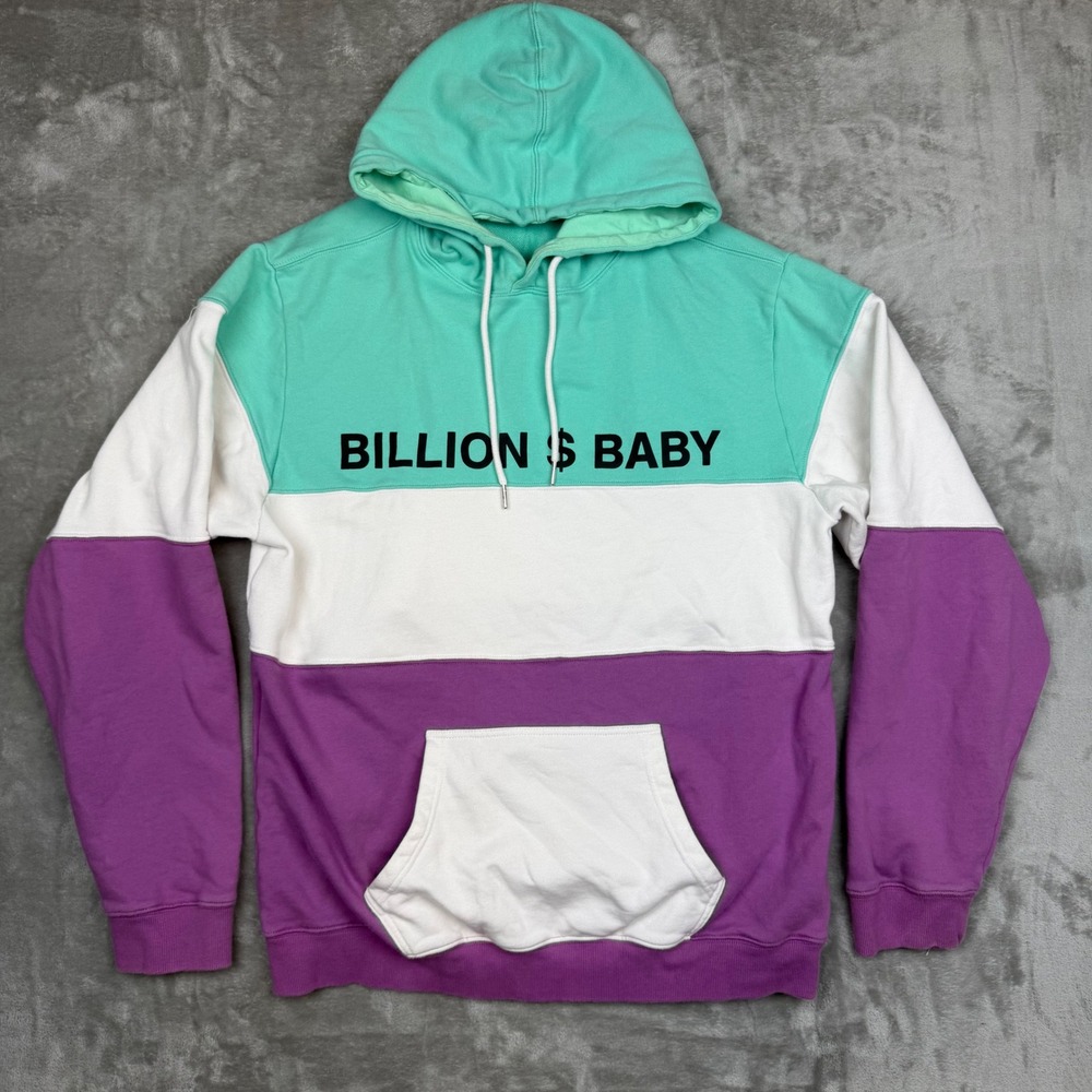 Billion Dollar Baby Colorblock Hoodie Teal White Purple XXL DaBaby Streetwear